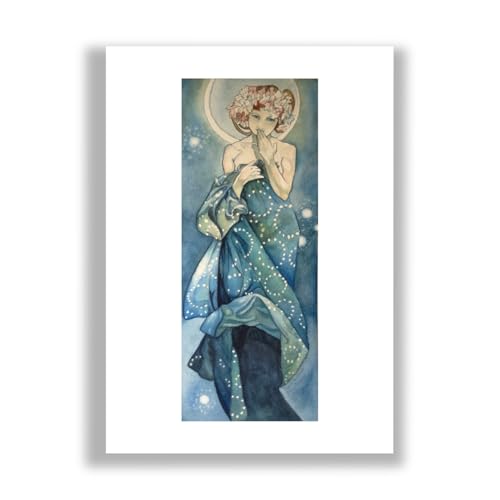 Alphonse Mucha Der Mond 1902 Impression d'art mat XL pour grands murs nus