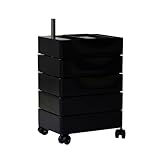 360°コンテナ レプリカ 回転引き出し トロリー 5段 7段 10段 (ブラック, 5段)