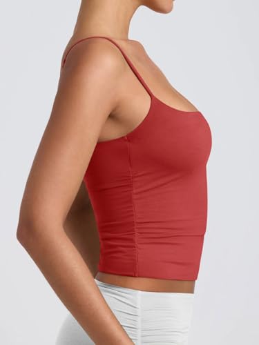 Image of PINKMSTYLE Women's Basic Double Lined Scoop Neck Tank Tops Adjustable Cami Tank Summer Sleeveless Tops