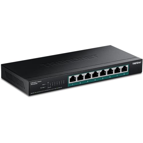 Image of TRENDnet 8-Port 2.5G PoE++ Switch, TPE-BG380, 8 x 2.5GB PoE++ Ports, 230W Poe Power Budget, 40Gbps Switching Capacity, NDAA + TAA Compliant, Lifetime TRENDnet Protection