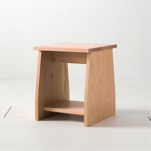 座面の下にモノが置けるシェルフスツール オーク無垢材 ベンチの他に花台やステップ、ベッドサイドテーブルとしても使えます