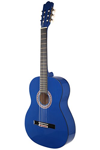 Image of Juarez 39C /B Classical Guitar Full Size Deluxe Nylon Strings, Blue Gloss Finish