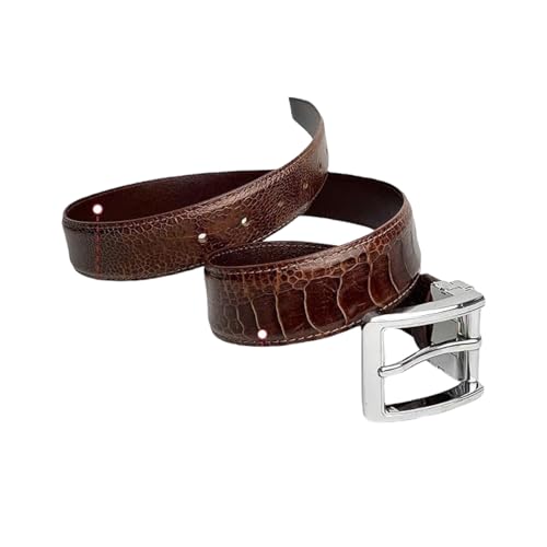 Black Genuine Ostrich leather belts buckcle for men Ostrich Leg Belt Skin buckle mens width 1.5" gift for him2