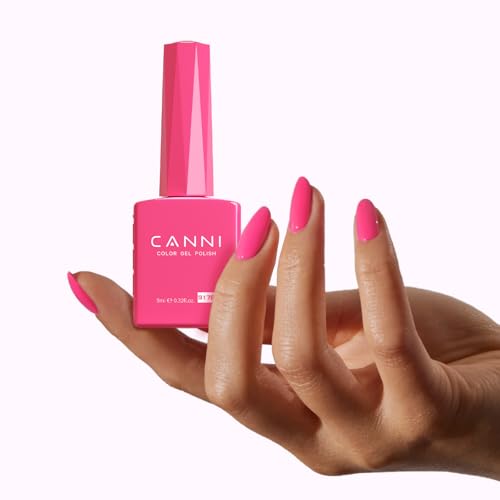 Image of CANNI Neon Pink Gel Nail Polish, 1Pcs Hot Pink Gel Polish Color Soak Off U V Nail Manicure Salon DIY at Home