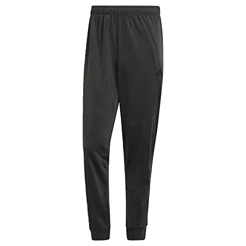 Image of adidas Men's Mid Rise Essentials Warm-Up Slim Tape 3-Stripes Tracksuit Bottoms