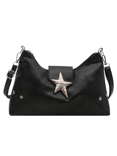 SweatyRocks Women's Shoulder Bag Y2K Top Handle Handbag Trendy Goth Studded Punk Purse