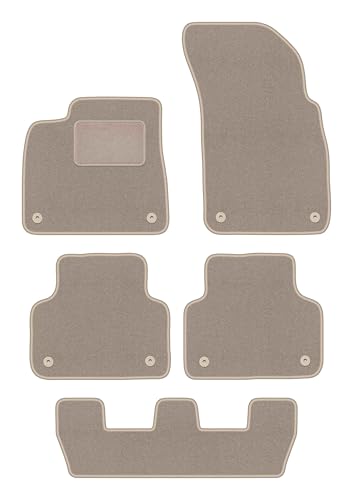 Tapis de voiture Audi Q7 II 7 places en velours beige