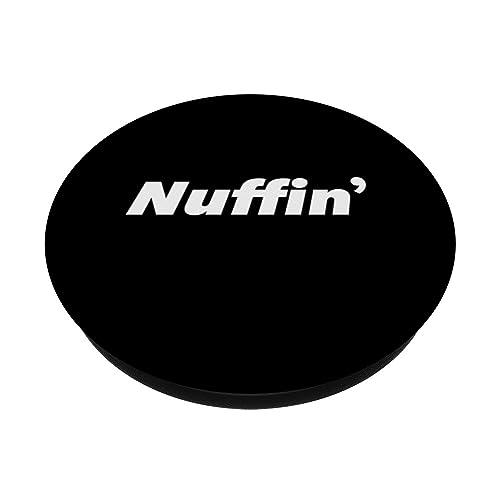 Nuffin Nothing No Comment Funny Humor Minimalist Men Women PopSockets Swappable PopGrip, Black - Image 2