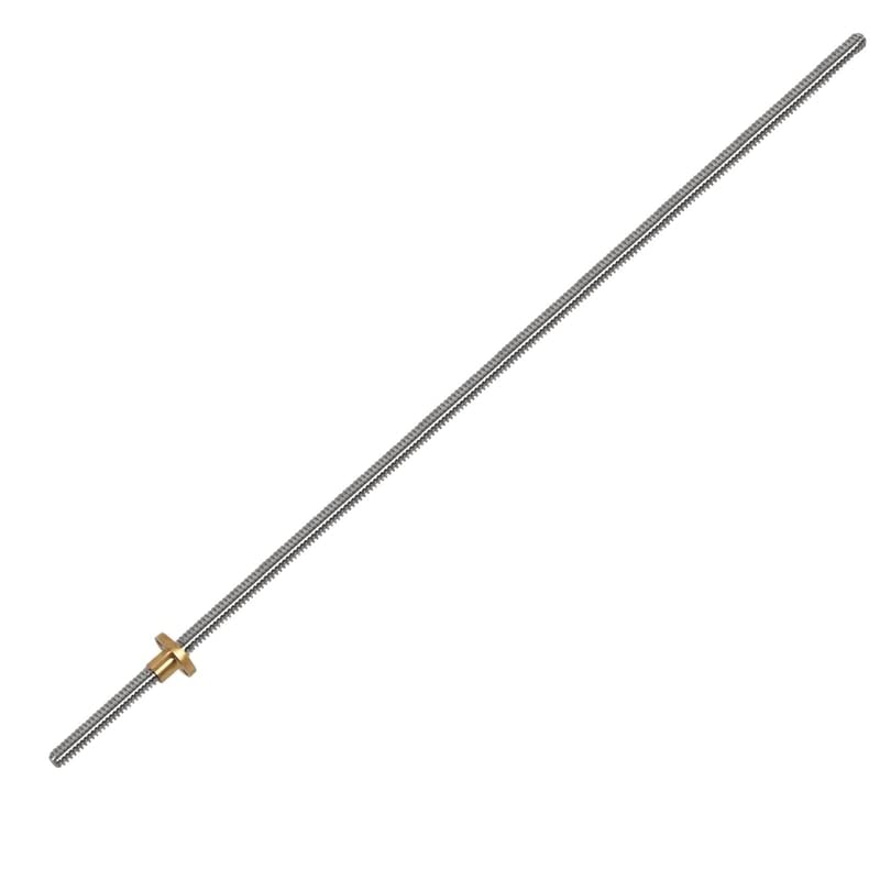 Printer Accesstories 500mm T8 Lead Screw and Brass Nut (Acme Thread, 2mm Pitch, 4 Starts, 8mm Lead) for 3D Printer Z Axis - (Color: Silver Gold)