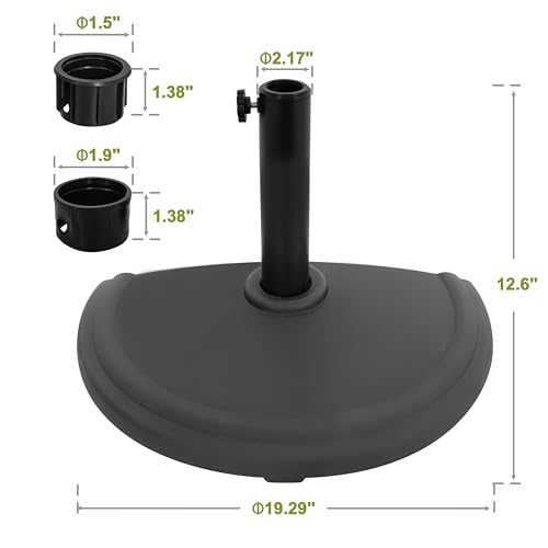 Image of NUU GARDEN Round Patio Umbrella Base, Weighted Umbrella Base with Hand-turn Knob, for Garden, Backyard, Poolside