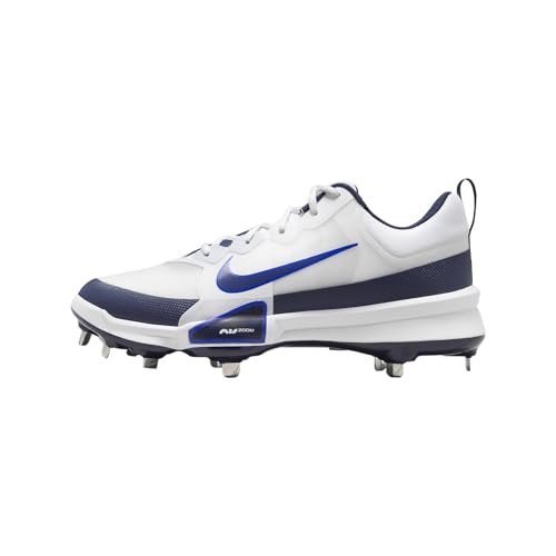 Nike Force Zoom Trout 9 Pro Baseball Cleats (FB2907-103, White/Hyper Royal/Football Grey/Midnight Navy) Size 15