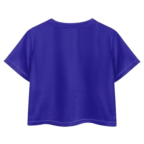 Image of Cute Crop Tops for Girls Short Sleeve Summer T Shirts Fashion Graphic Tees Crew Neck Pullover Tee 5-14 Years