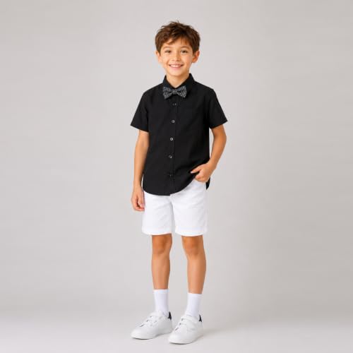 Image of Mud Kingdom Little Boys Dress Shirts Short Sleeve Cute Summer