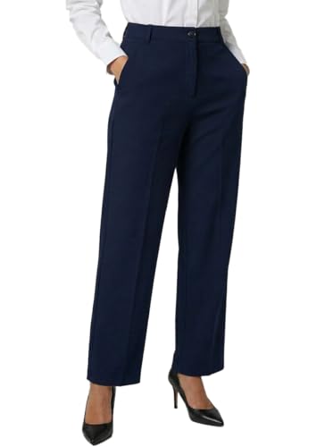 Image of Women's Formal Trousers | Stretch & Regular Fabric Options | Straight Fit Office Wear Pants with Pockets | Casual Trouser for Womens
