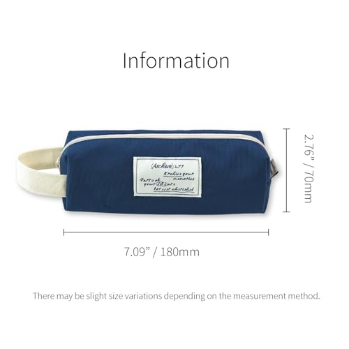 Image of Monolike Ocean Navy Archive Block Pen Case - Pencil Pouch, Portable Pencil Bag, Office Pouch Case