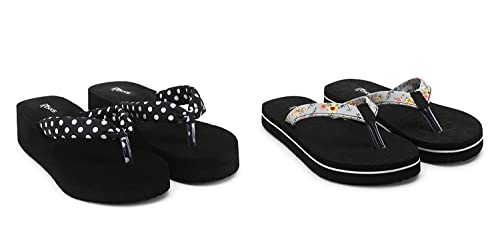 Image of ROKKS Woman's Fashionable Mid-Heel Sandals Flip-Flops Regular Wear Comfortable Slipper for Girls / Ladies(AE-Heel-031)
