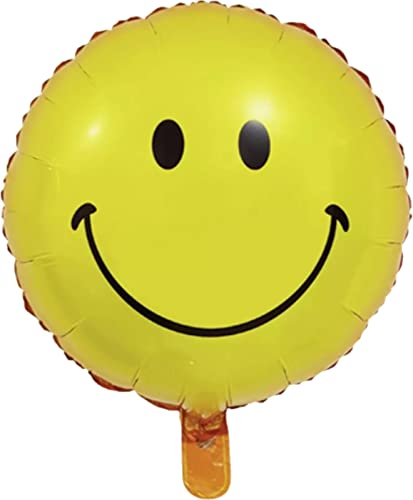 Folienballon * SMILEY * als Deko für Kindergeburtstag und Party | 45cm | für Luft und Helium | Lachgesicht Kinder Geburtstag Ballon Dekoration Folienballons