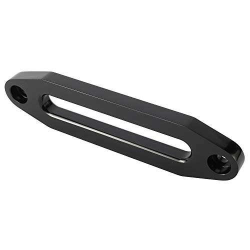 YaeKoo 10" Billet Polished Aluminum Hawse Fairlead Load Capacity 8000-15000 LBs with Mounting Hardware for Synthetic Winch Rope (Black, 10")