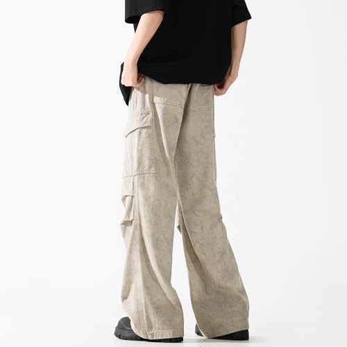 Men's Pants Workwear Denim Retro High Street Couple Style Loose Fit Spring Trouser for Men2