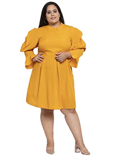 Image of Flambeur Women's Crepe Fit and Flare Knee-Length Dress