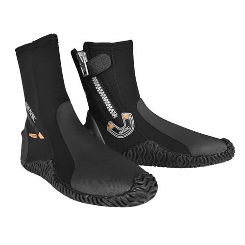 SEAC Basic HD, Füßlinge aus 5 mm Neopren und Fester Laufsohle, schwarz, L