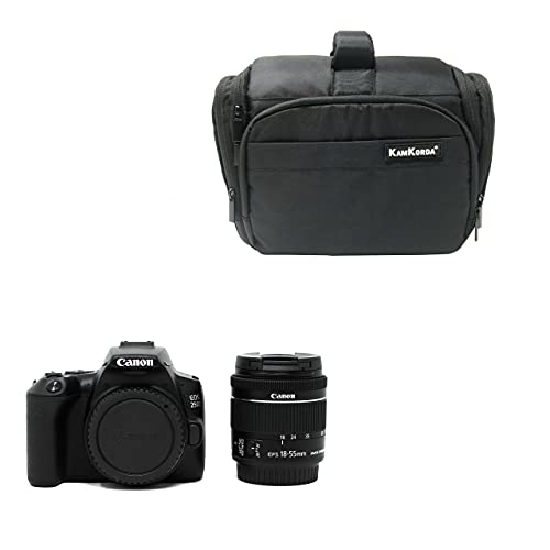 KamKorda Camera Bag + 250D DSLR Camera + 18-55 f/4-5.6 Lens, 24.1 megapixels, APS-C / 22.3 x 14.9 mm CMOS sensor, Touchscreen, UHD 4K Video, Built-in WiFi/Bluetooth + 2 Year Warranty