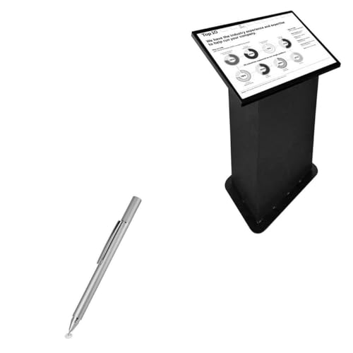 BoxWave Stylus Pen Compatible with Smart Media KIO-43L - FineTouch Capacitive Stylus, Super Precise Stylus Pen - Metallic Silver