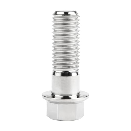 Image of Titanium Bolt M12 30 35 40 45 50 55 60 65 70 75 80 85 90mm Hex Small Flange Head for Motorcycle Car Modification Pack of 4 (M12x35mm Pitch 1.25, Silver)