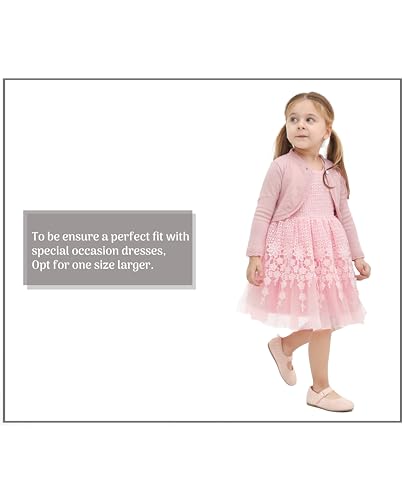 image for Lilax Little Girls' Knit Long Sleeve Button Closure Bolero Cardigan Sh