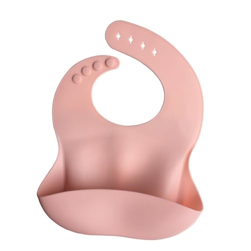 Parliky Babero de Silicona para Lavable Diseño Tridimensional Rosa Toalla de Saliva Suave y Fácil de Limpiar para Alimentación Segura Manchas