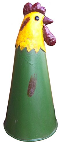 Zaunhocker Hahn Zauntier Metall bemalt Gartendeko Höhe 22,5 cm...