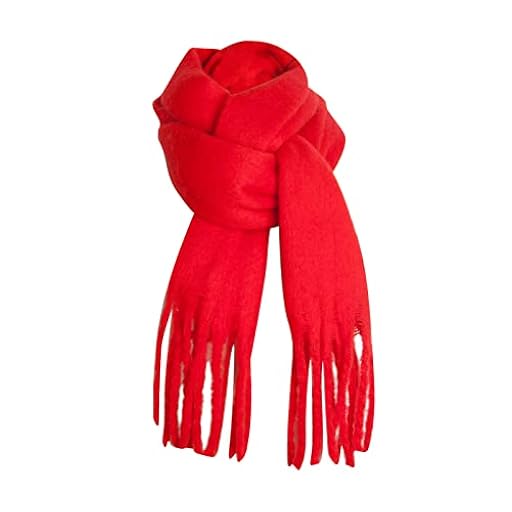 Stafeny bufanda cálida y gruesa bufanda clásica femenina y bufanda diaria bufanda femenina punto fino Invierno cálido bufanda de mejillón de invierno tela femenina (Rojo) | Ya disponible en tu tienda friki favorita! En mundofriki.es!