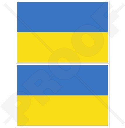 Adesivi per paraurti in vinile con bandiera ucraina Ucraina, 75 mm, 2 pezzi