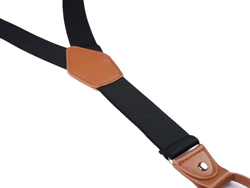 Image of Suspenders for Men Button End Adjustable Y-Back Elastic 47 Inches