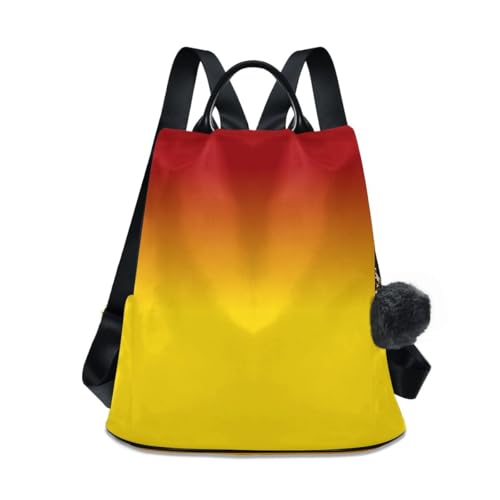 Sac à dos femme anti-vol orange jaune dégradé pour éviter les pickpockets en ville