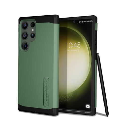 AmazonBasics Tough Armor Back Cover Case for Samsung Galaxy S23 Ultra (Poly Carbonate + TPU | Abyss Green) (B0CWD3KZH6) Amazon Price History, Amazon Price Tracker