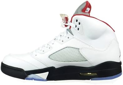 Jordan Air 5 Retro Hombres Baloncesto Zapatos Blanco/Rojo Fuego/Negro  Blanco/Rojo/Negro 136027-100-8.5 : Ropa, Zapatos y Joyería - Amazon.com