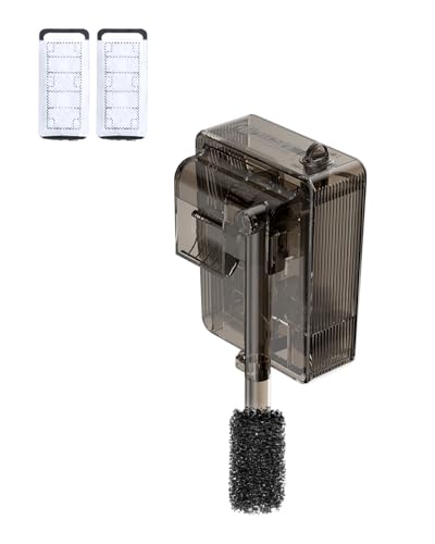 minilake Fish Filters for Aquariums, Small Fish Tank Filter for 5 Gallon with Adjustable Flow, 3-Stage Filtration for Freshwater & Saltwater