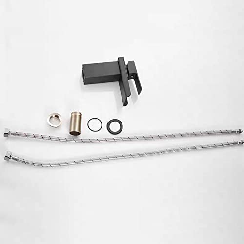 Mitigeur eau chaude froide design cascade noir mat inox - 8