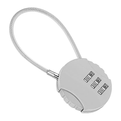 Candado de combinación – Alambre de acero redondo de 3 dígitos, contraseña reajustable | Candado de equipaje con cable retráctil, seguridad para cesta de bicicleta pequeña | Mochila ligera, accesorio