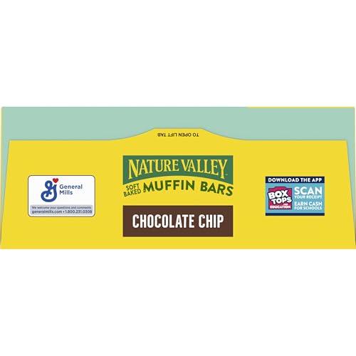 Nature Valley Soft Baked Muffin Bars, Chocolate Chip, Snack Bars, 10 Bars, 12.4 oz, Diet type Gluten Free.