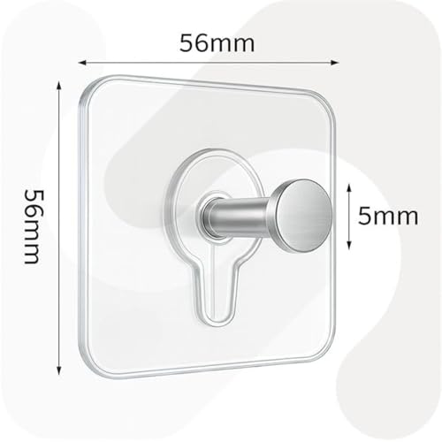 Image of Pack of 10 Self Adhesive Hooks for Secure Wall Hanging - Versatile 6mm Nail Hook for Photo Frames Hooks, Clocks, and More - Transparent, Heavy-Duty, No-Drill Solution
