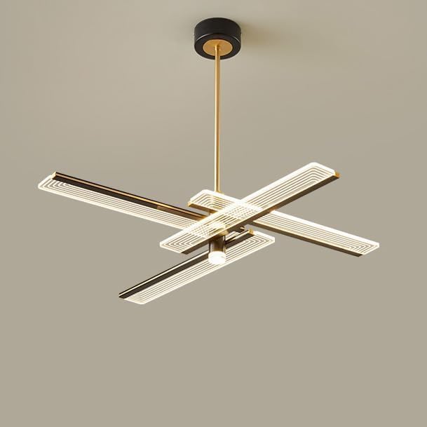 Lustre Spoutnik Moderne LED Plafonnier Vintage 4 Lumières Suspension Noir Or