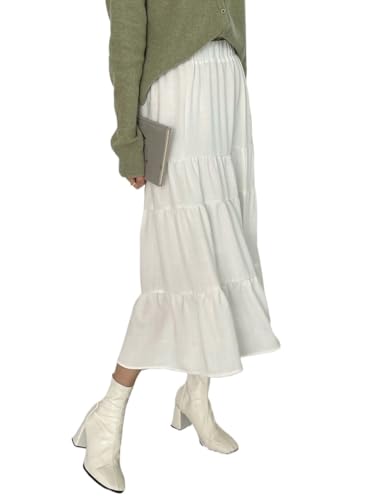 Jupes longues pour femmes High Waist Ruffle Hem Long Skirt Jupe Club tendance