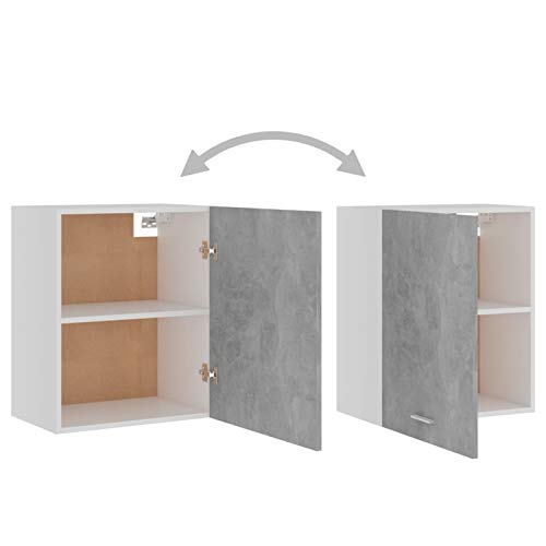 Mogou Hängeschrank, Küchenhängeschränke, Küchenschrank Hängend, Wall Cabinet, Oberschrank, Wandschrank Küche, Betongrau 50x31x60 cm Spanplatte - Image 6