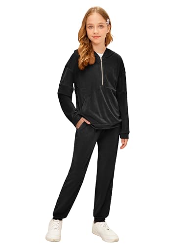 Arshiner Girls 2 Piece Outfits Tracksuits Long Sleeve Sweatshirts and Sweatpants Sweatsuits Activewear Sets