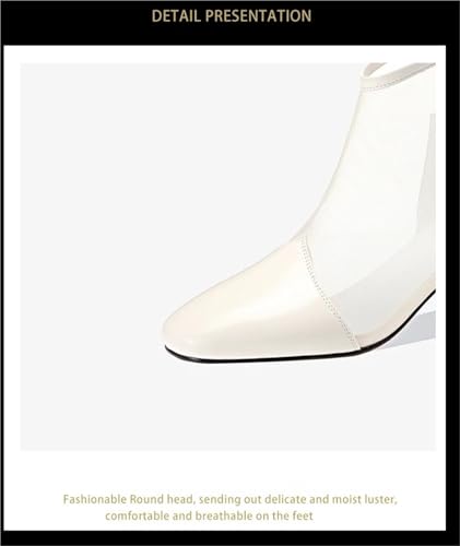 Summer Sandals Women's Ankle Boots Sexy Pointed Toe High Heeled Shoes Large Size Back Zipper Chunky Heel Wedding Shoes4