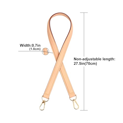 Image of Genuine Vachetta Leather Shoulder Bag Strap Replacement for Graceful Tote Bag(APRICOT-Width:0.7in&Length:27.5in)