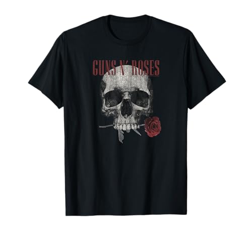 Guns 'n' Roses Hard Rock Band Flower Skull by Rock Off T-Shirt