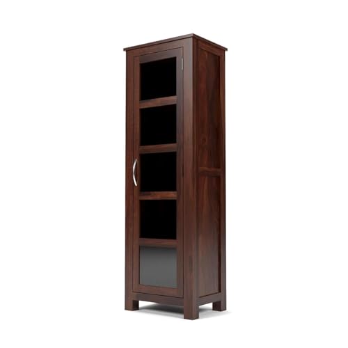 Image of Sheesham Wood Crockery Cabinet | Kitchen Cabinet | Display Rack | Bookshelf | Wooden Storage Unit | Wardrobes | Walnut